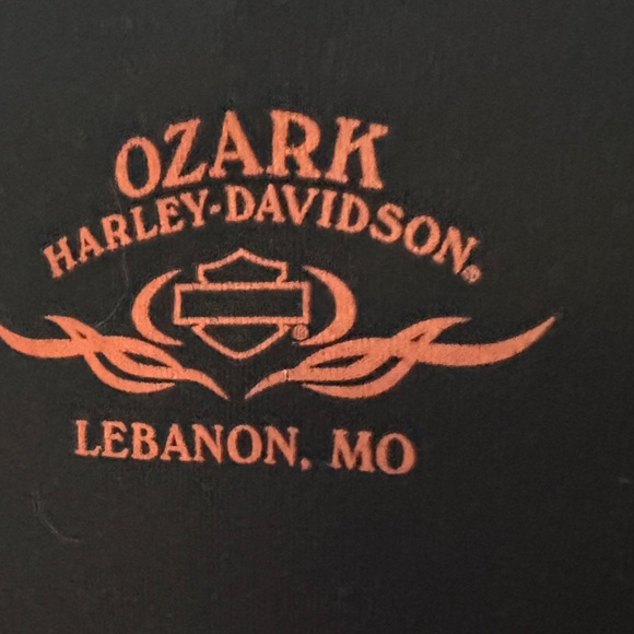 Harley-Davidson Black and Orange Rhinestone Long Sleeve Top - Picture 5 of 5